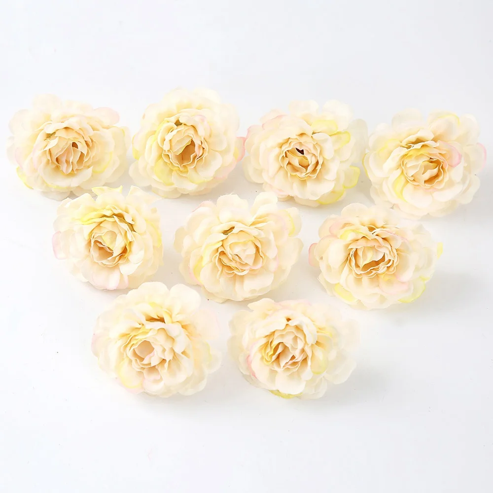 10pcs/lot Artificial Flowers 5cm Silk Rose Head For Wedding Party 