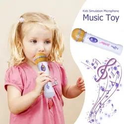 Дети моделирование эмулированный Музыка микрофон гитара игрушки Дети освещения Беспроводной микро игрушки для музыкальных инструментов