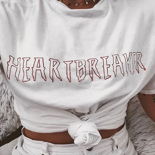 

Future Heartbreaker T Shirt Women Short Sleeve Graphic T Shirts Heart Breaker Women's Harjauku Hip Hip Streetwear Plus Size Tops