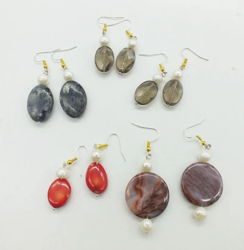 wholesale! 7 pairs ,Pearl, crystal  coral ,earrings