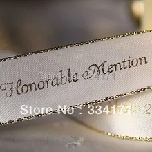 100 Двор/много Персонализированные золотой или серебряной края атласной лентой свадебные ленты DIY лента свадебные украшения