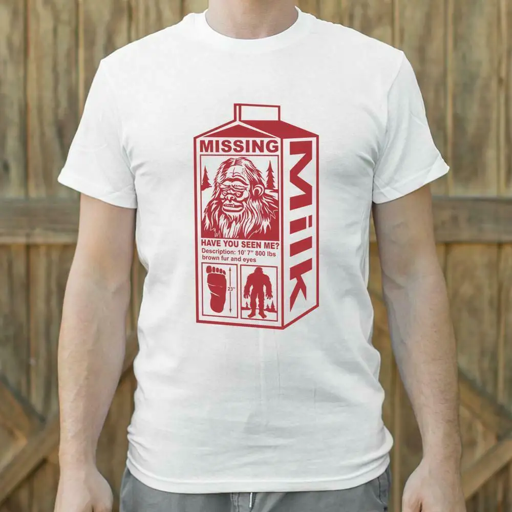 

Funny Design Sasquatch Milk Carton T-Shirt (Mens) streetwear
