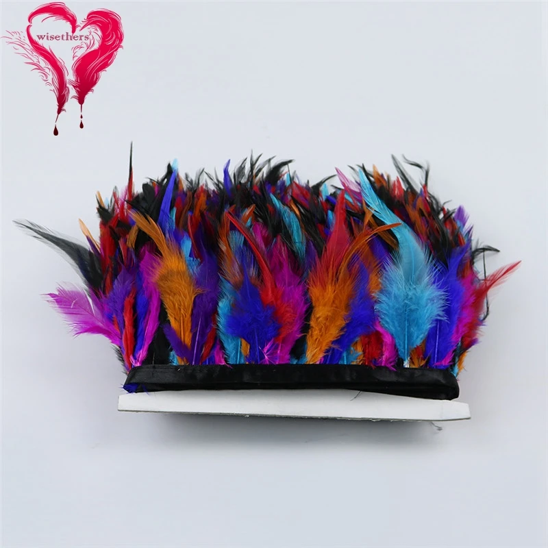 colorful rooster saddle feather trims 1