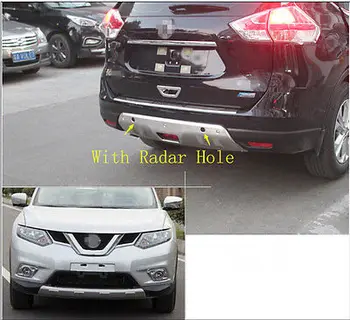 

Front + Rear Bumper Protector Guard Skid Plate For Nissan Rogue X-Trail 14-16