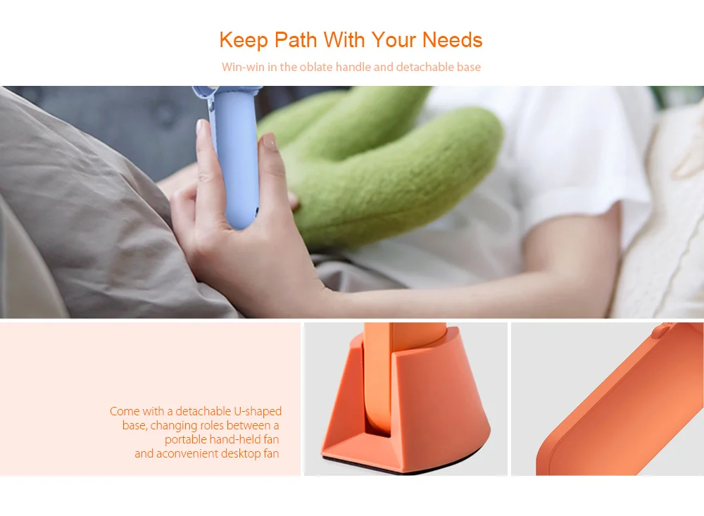 Xiaomi Youpin VH Stylish Portable Handhold Fan with a Detachable U-shaped Base