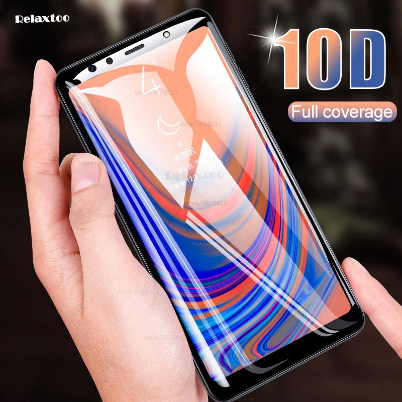 

10D Full Glue Tempered Glass For Samsung Galaxy A7 A9 2018 screen protector Protective film on for samsung j8 j6 j4 plus 2018