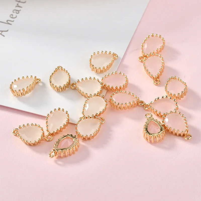 

Diy jewelry earrings/necklace pendants accessory copper/zircon materials handmade geometric shape fashion Charms accessory