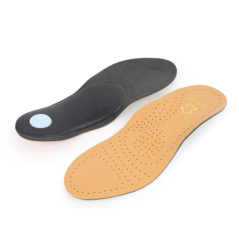 EU35-46 высококачественные кожаные ортопедические стельки для плоских ног супинатор ортопедический силиконовые кроссовки кожаные стельки для мужчин и женщин