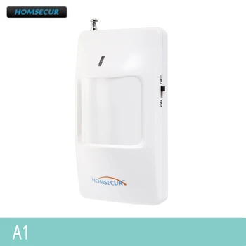 

HOMSECUR 1Pcs A1 Wireless Infrared Detector PIR Motion Sensor For Our 433MHz 4G/3G/GSM/PSTN Alarm System