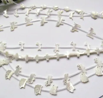 

Sale 8strands Mop Shell jewelry Animal Cross Bird Cat Sheep Rabbit Hamsa White Cabochon Shell Jewelry beads