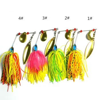 

Spinner Bait Hook Metal Sequin Paillette Fishing Lure Artificial Wobbler Fresh Water Bass Walleye Crappie Minnow 4 Colors 17g