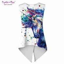 Летние женские майки с 3D принтом Kirin, спортивный жилет, Раздвоенная блузка, перекрестная повязка, без рукавов, футболка для бега и танцев, быстросохнущая футболка, топы