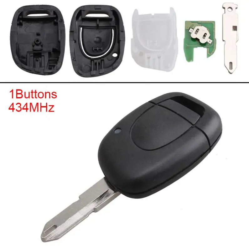 

433MHz Black Keyless Uncut Flip Car Remote Key Fob NE72 Blade PCF7946 Chip With Battery for Renault Master Kangoo Clio Twingo