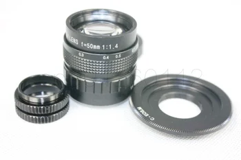 

50mm F1.4 CCTV TV Movie lens+C Mount+Macro ring for Canon EOS M M2 M3 M5 M6 M10 M100 Mirrorless Camera