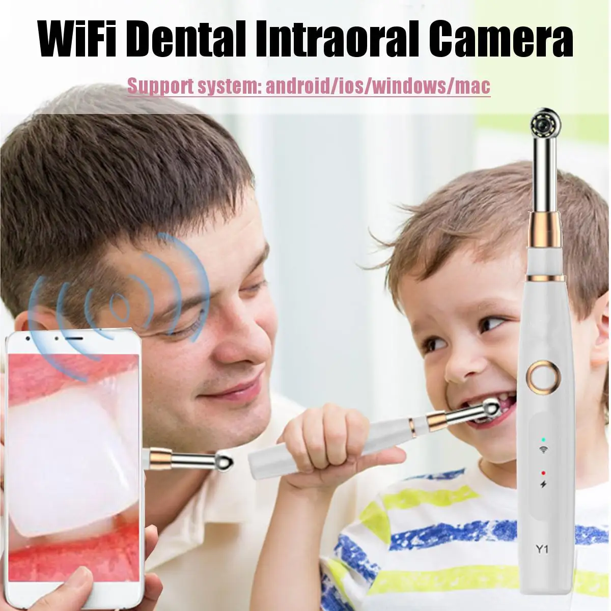 

USB WIFI Intraoral Camera 720P HD WIFI Dental Intraoral Camera Waterproof Endoscope Teeth Mirror LED Light Monitoring Inspection