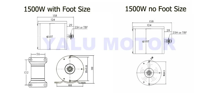 Excellent YALU BM1109 1500W 48V Brushless Electric Battery powered wheels car Driver Engine BLDC Motor For Ebike Bicycle Scooter Kit Motor 1