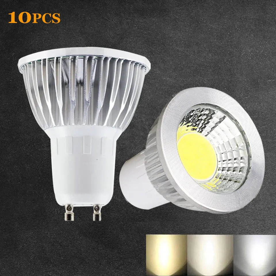 

10Pcs gu10 Led Spot Light COB Led Spotlight 6W 9W 12W GU 10 Bulb lamp lights Dimmable AC85v-265v Super Bright Home Lighting