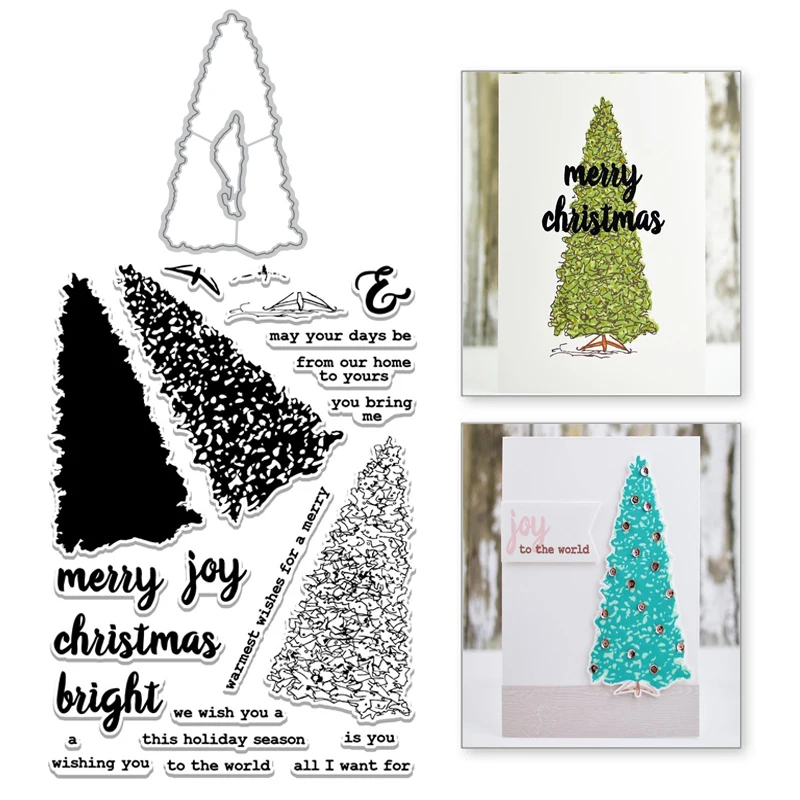 

YaMinSanNiO Christmas Tree Metal Cutting Dies Plants Scrapbooking Stamps and Dies for Decoration Album Embossing Card DIY Crafts