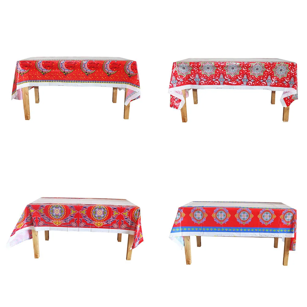 

Disposable Plastic Table Cloths Eid Mubarak Ramadan Table Cover Tablecloth Waterproof For Moslem IslamismDecoration 180*108cm