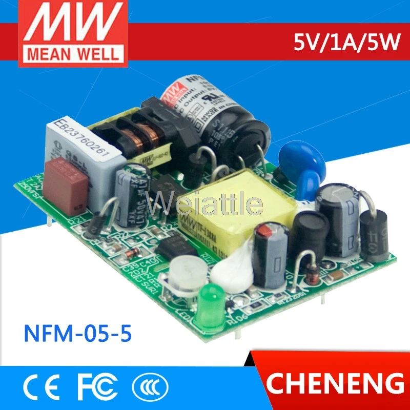 1pc Open Flame Switching Power Supply NFM-05-5 5V 1A 58x45x19mm Mean Well 