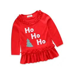 2019 модные Демисезонный Дети Рождественский костюм для маленьких девочек платье-пачка с длинными рукавами для Для детей Рождественский