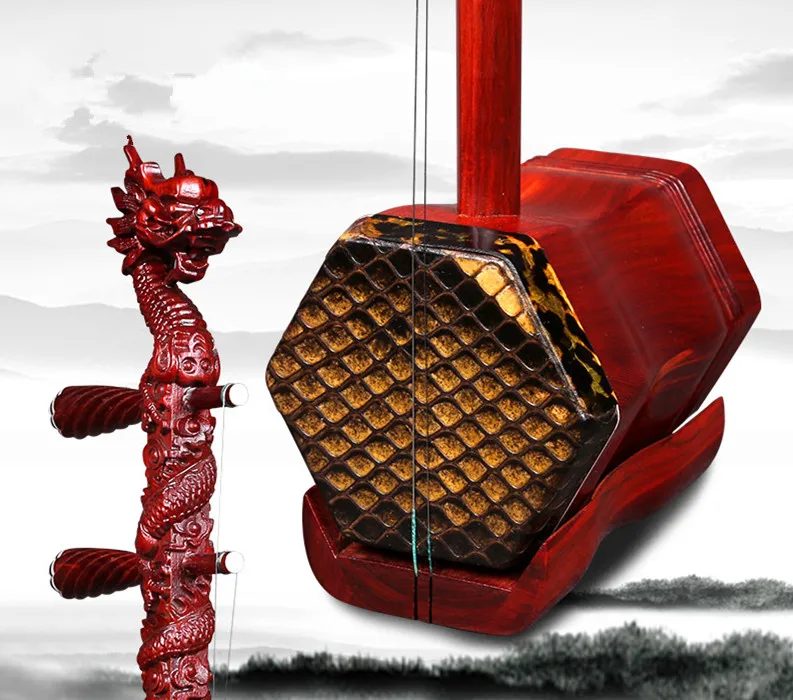 

High Quality Chinese Erhu Pterocarpus Santalinus Dragon Head With Case/Bow/Rosin