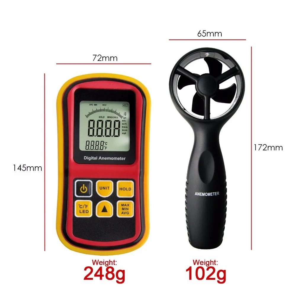 GM8901 Wind Speed Meter Handheld Anemometer Thermo Anemometer Wind