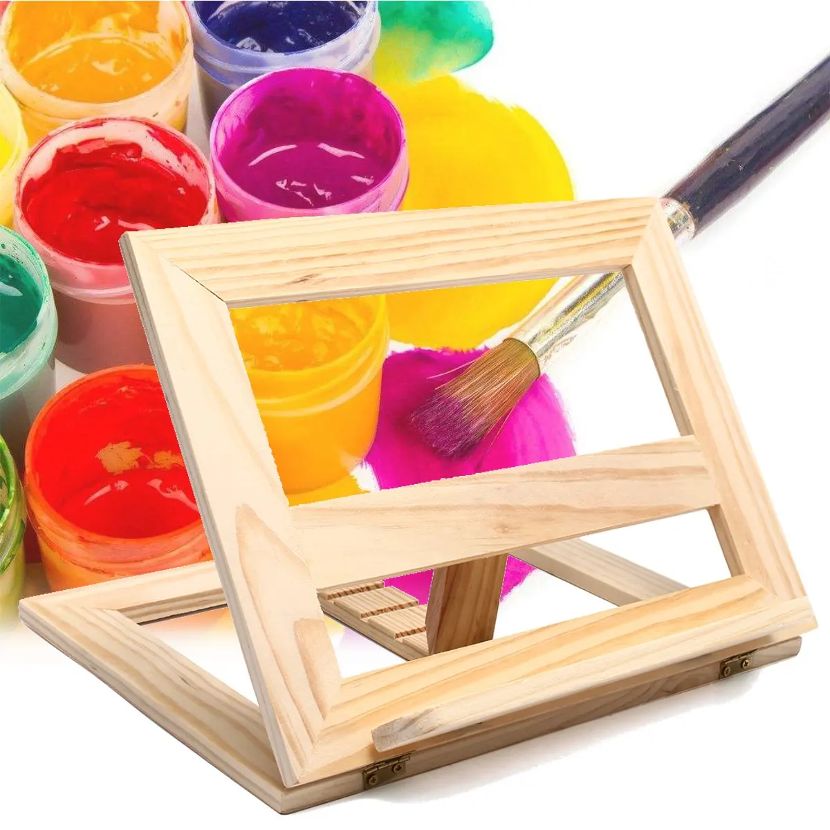

Wooden Easel Foldable Painting Drawing Board Wooden Frame Bookend Reading Bookshelf Bracket Book Reading Tablet PC Support Stand
