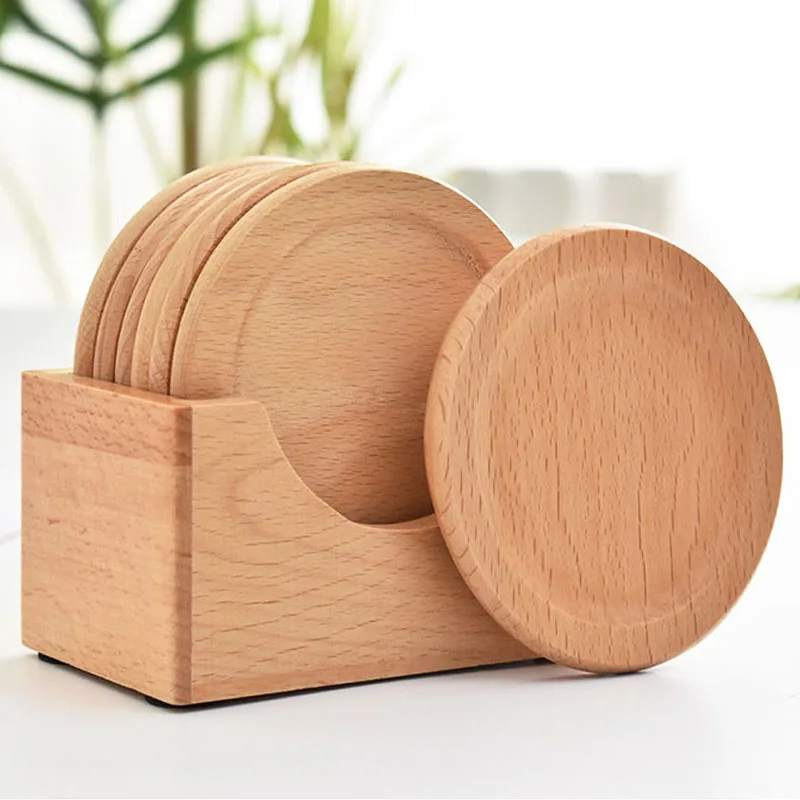 

2019 new style Wooden pad roundle board Round plate Coaster beech Tray storage trays tea cup Tools ZSN-Coaster
