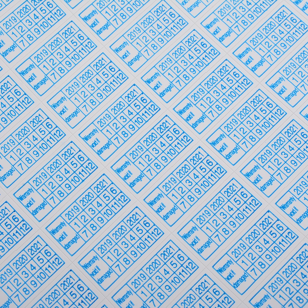 600pcs/4 Sheets Blue Warranty Void Labels Removed Sticker 2019 - 2021 Year If Damaged Protection Security Label Sticker Seal