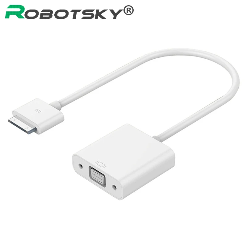 

Robotsky 30Pin Dock to VGA Video Converter Adapter Cable for iPad 1 2 3 30-Pin VGA adapter