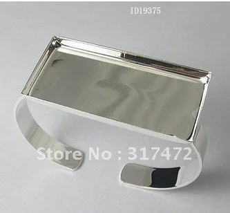 

20pcs/lot 25x50mm Silver Plated Europe Stytle DIY Bracelet Base Bangle Blank Jewelry Findings