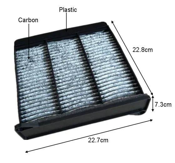 CU2231 заводской Выход Черный карбоновый Черный Каркас кабина воздушный фильтр для MITSUBISHI 7,4*23,1*23,1 см MR398288