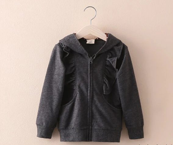 

2019 spring autumn children clothing girls coats fashion solid long sleeve purfle hooded jackets for girls zipper outerwear tops