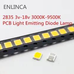 100 шт. SMD СВЕТОДИОДНЫЙ 2835 фишек 1 Вт 3 в 6 в 9 в 18 в бусины свет белый теплый 0,5 Вт 1 Вт 130LM печатная плата поверхностного монтажа светодиод лампы