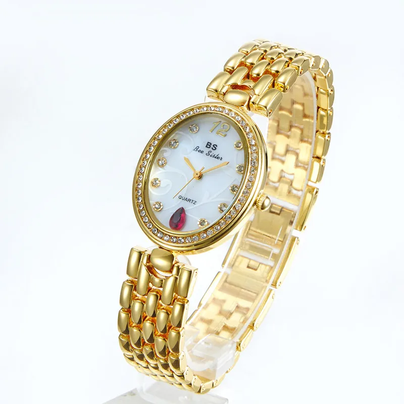 

2019 New Hot Sale Watch Round and Oval Dial Arabic Digital Scale High-end Link Watch Ruby Female Watch Fashion & Casual