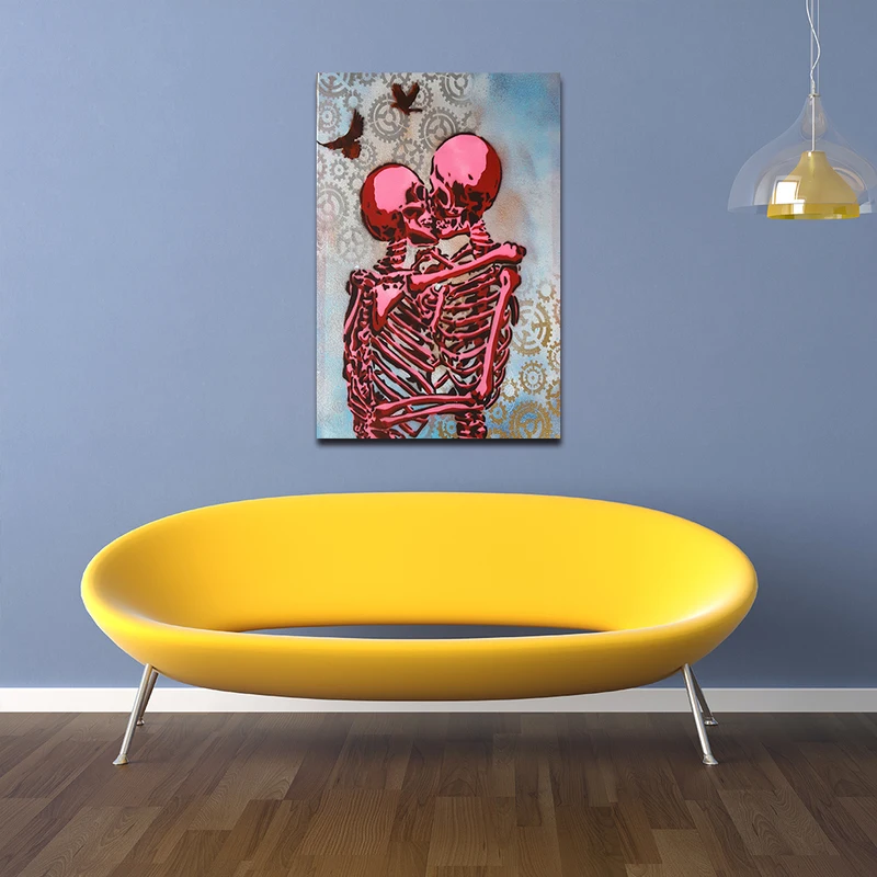 Wall Decor Canvas Painting Skull Sticker For Bedroom Living Room Wall Decorations (8)