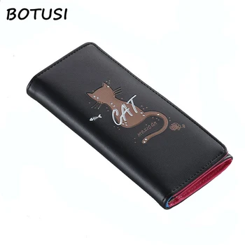 

BOTUSI Cat Carton Women Wallet Female Coins Cute Wallet Women Long Leather Women Wallet Zipper Purses Portefeuille Clutch Wallet
