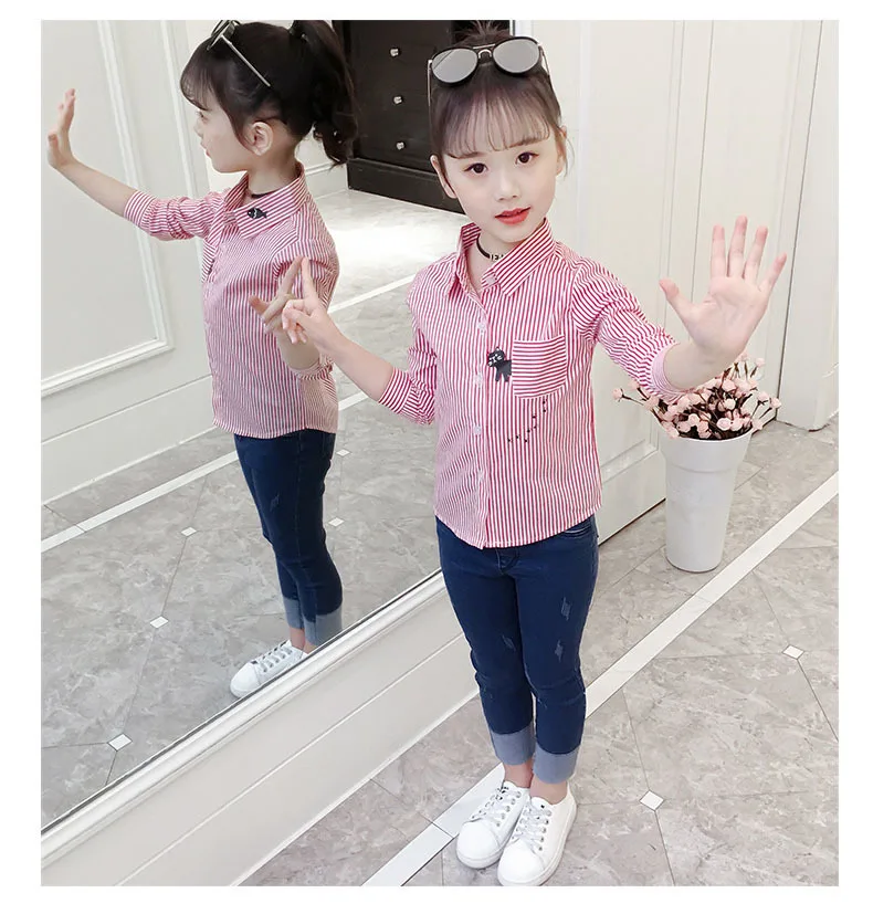 New Arrival 2019 Spring Cartoon Striped Kids School  Shirts Tops For Teenage Girls Cotton Infant Blouses Designs Children Shirts (13).jpg