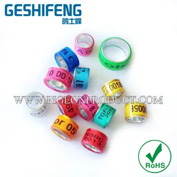 

2017new stylish aluminum core with plastic coat pigeon ring,bird foot ring