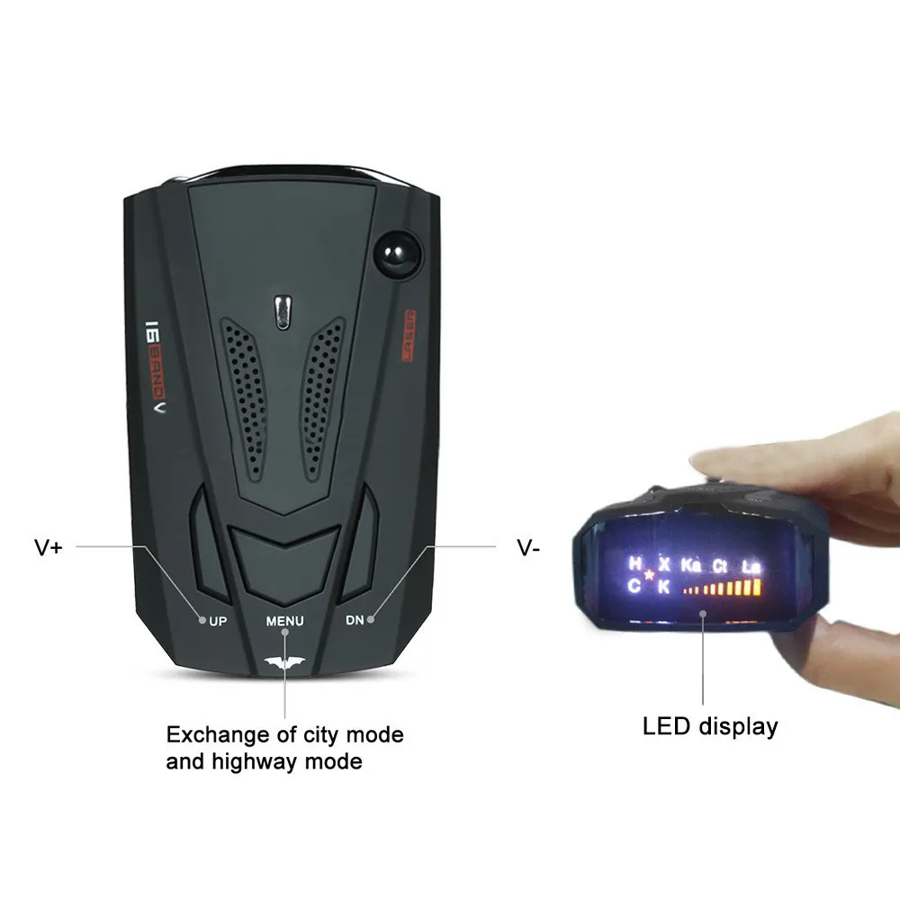 Новое высокое качество Car 16 Band V7 gps Скорость полиции безопасности детектор голосовое оповещение 360 градусов авто аксессуары, аксессуары для de в машине