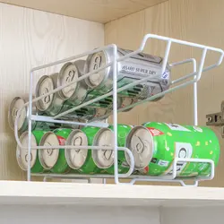 Металлический напиток Пивной стеллаж для хранения Органайзер держатель может бак кухня отделка холодильник кладовая пространство Saver