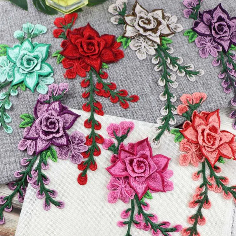 

Embroidery Flower Sew On Patch Applique For Wedding/Evening Dress Diy Clothing Decoration Sewing On Accessories Patches Craft