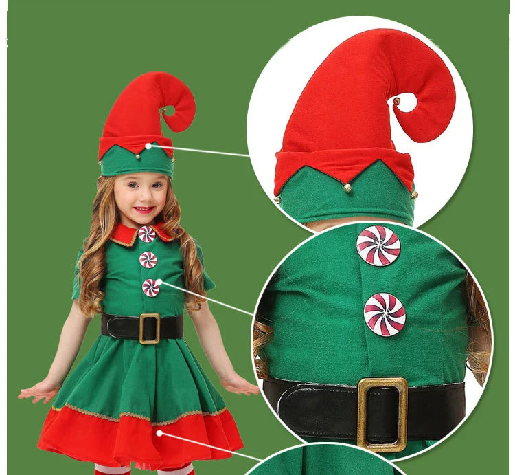 Маскарадные костюмы для женщин, мужчин, мальчиков и девочек, Рождественский эльф, унисекс, для детей и взрослых, семейный зеленый эльф, карнавальные вечерние костюмы, подарки Пурим