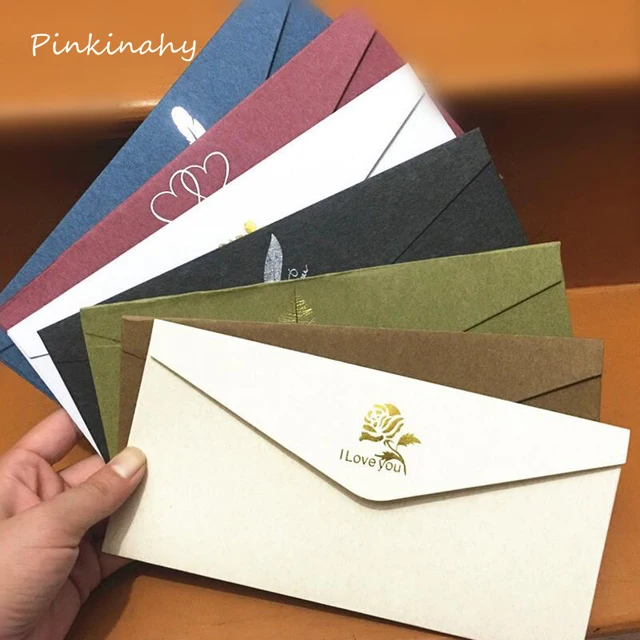 20pcs vintage envelopes gilding wedding brown red white black kraft