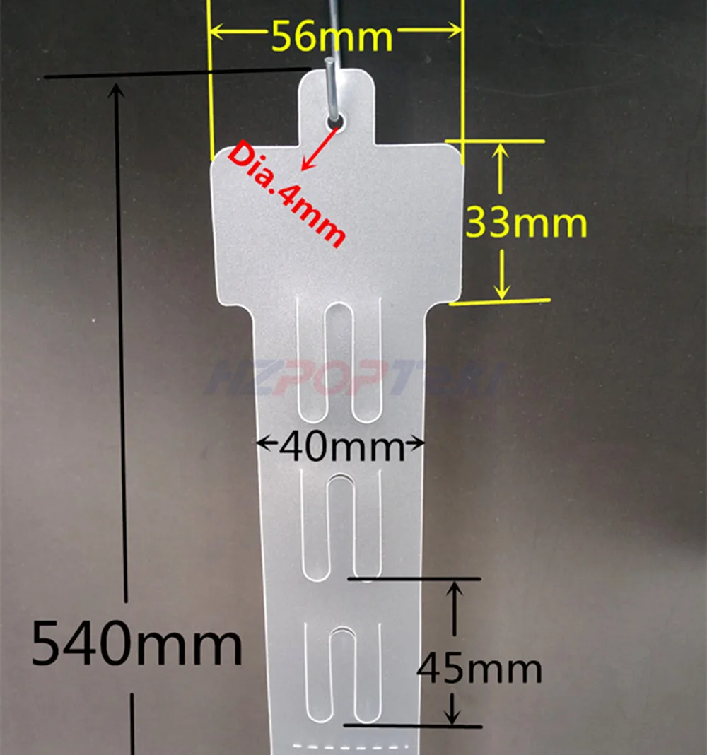 L54cm пластиковый прозрачный PP розничный подвесной товарный зажим для товаров полоса 12 Крючки ПВХ продукты дисплей в супермаркете магазин 5000 шт