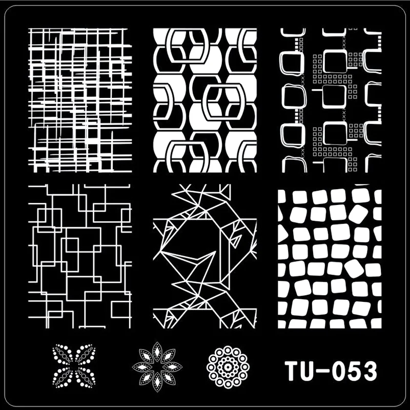 

Regular Geometric patterns Nail Stamping Plates Printing Template Image Plate Stencil Nails Tool TU-053