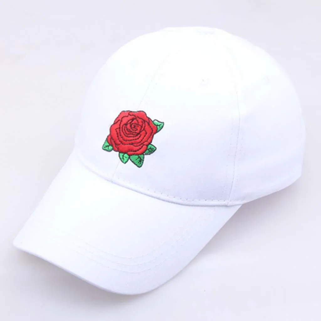 Женская и Мужская джинсовая кепка с вышитыми цветами, модная бейсболка, кепка для отца, бейсбольная кепка для друзей в стиле хип-хоп, пляжная кепка, летняя женская кепка - Цвет: Белый