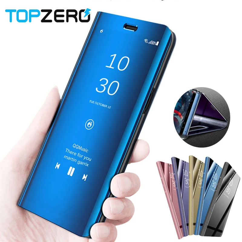 

For Samsung Galaxy S8 Plus S6 S7 Edge Note 8 Smart Clear Mirror View Case For Samsung A3 A5 A7 J3 J5 J7 2017 Flip Stand Cover