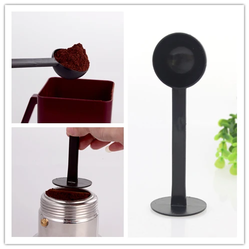 

2 In 1 10g Measure Spoon Tamping Coffee Tamper Black Express Stand Coffee Tea Utensils Measuring Spoons Kitchen Tool accessories